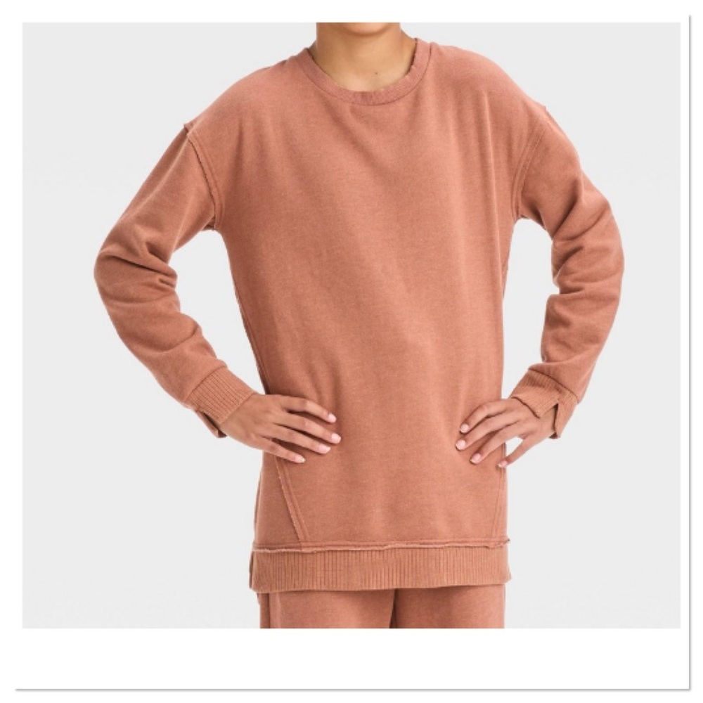 Girl’s Oversized Distressed Crewneck Sweatshirt Art Class NWT